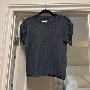 Anthropologie Shoulder Tie Short Sleeve Top